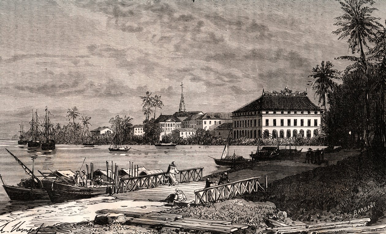 Saigon - Vietnam - Ho-Chi-Minh City - engraving in 