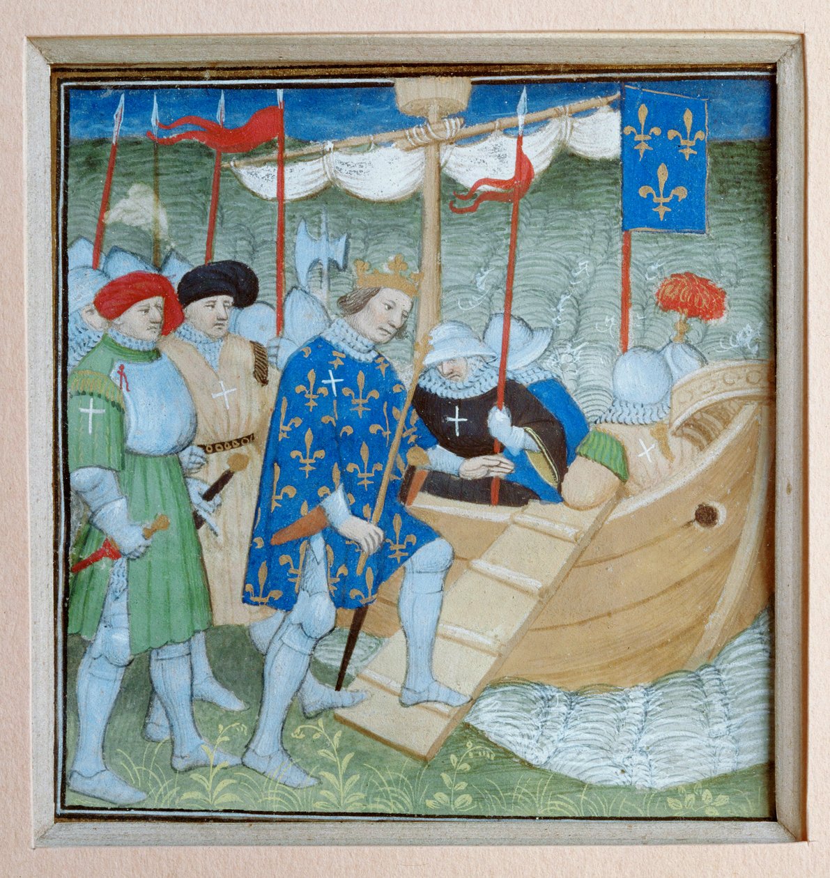 Saint Louis Enters a Ship to Go on a Crusade by French School