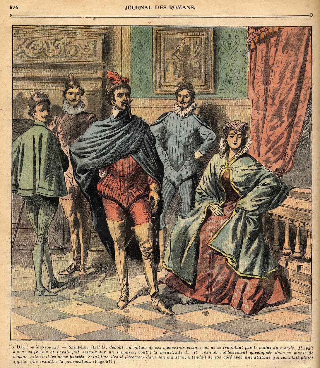 Saint Luke having brought his wife Jeanne. Illustration of the novel 