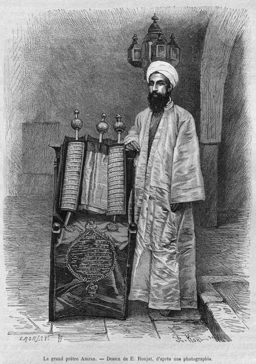 Samaritan High Priest, from La Syrie daujourdhui. Voyages dans la Phenicie, le Liban et la Judee. 1875-1880 by Louis Charles Emile Lortet, 1884 by French School