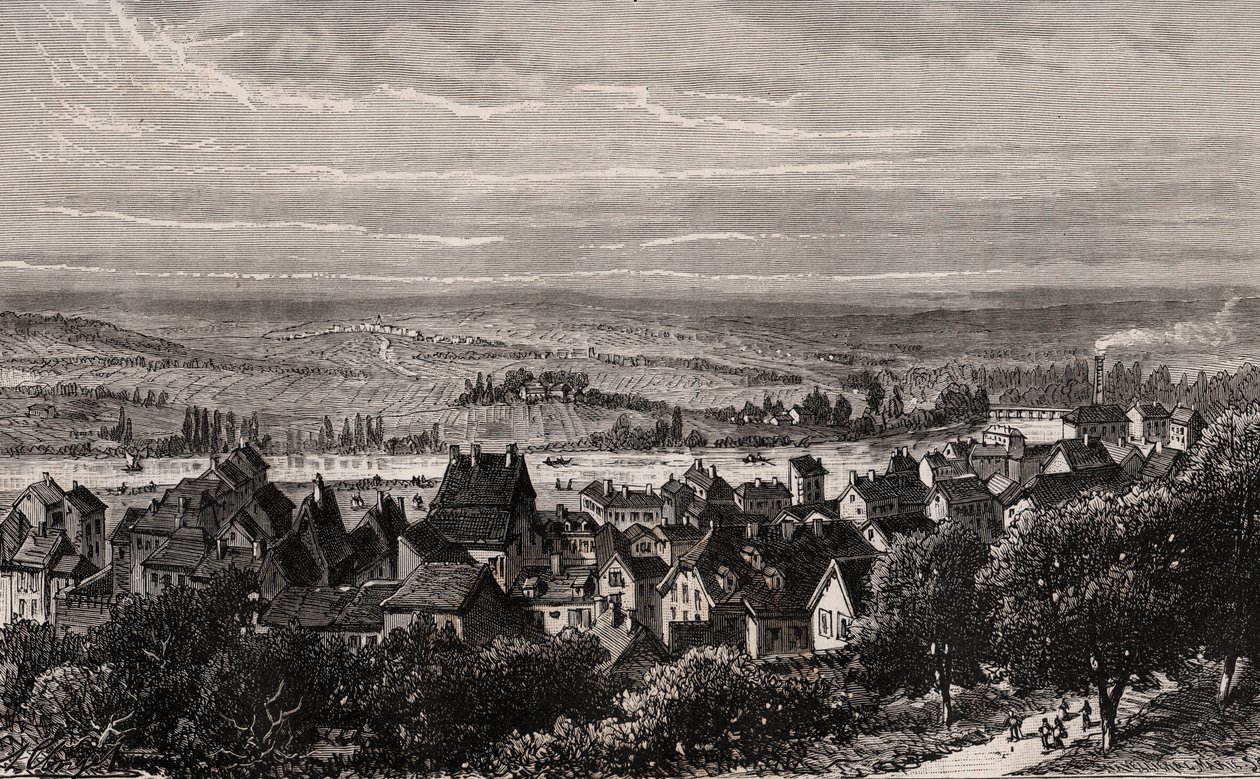 Sarreguemines - Moselle - engraving in 