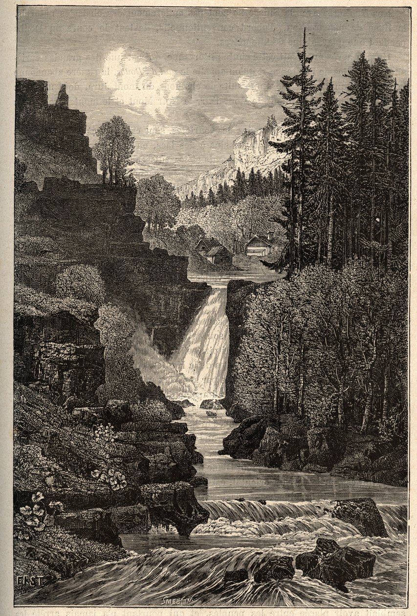 Saut du Doubs (Waterfall) by French School