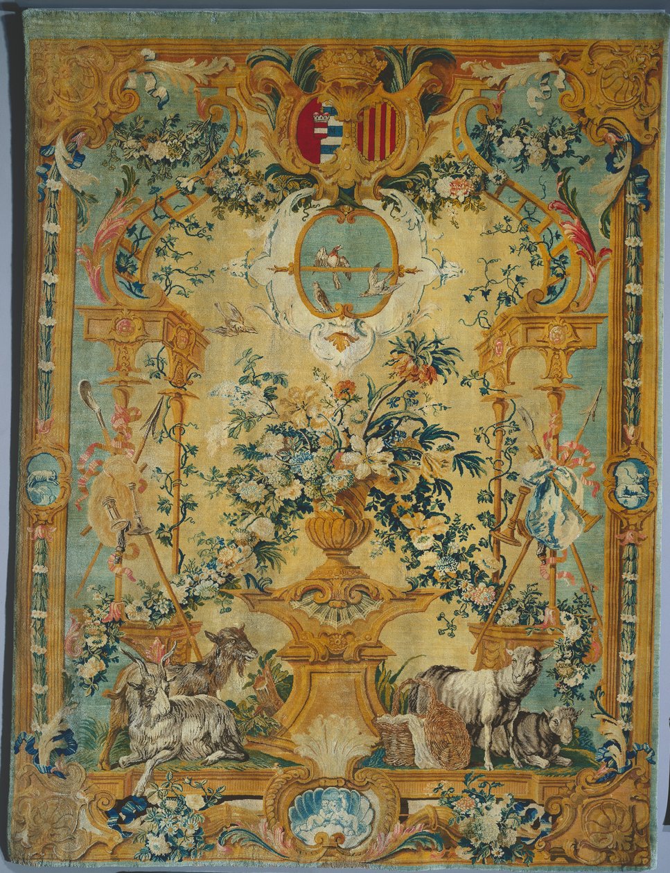 Savonnerie Panel: Spring with Coat of Arms by French School