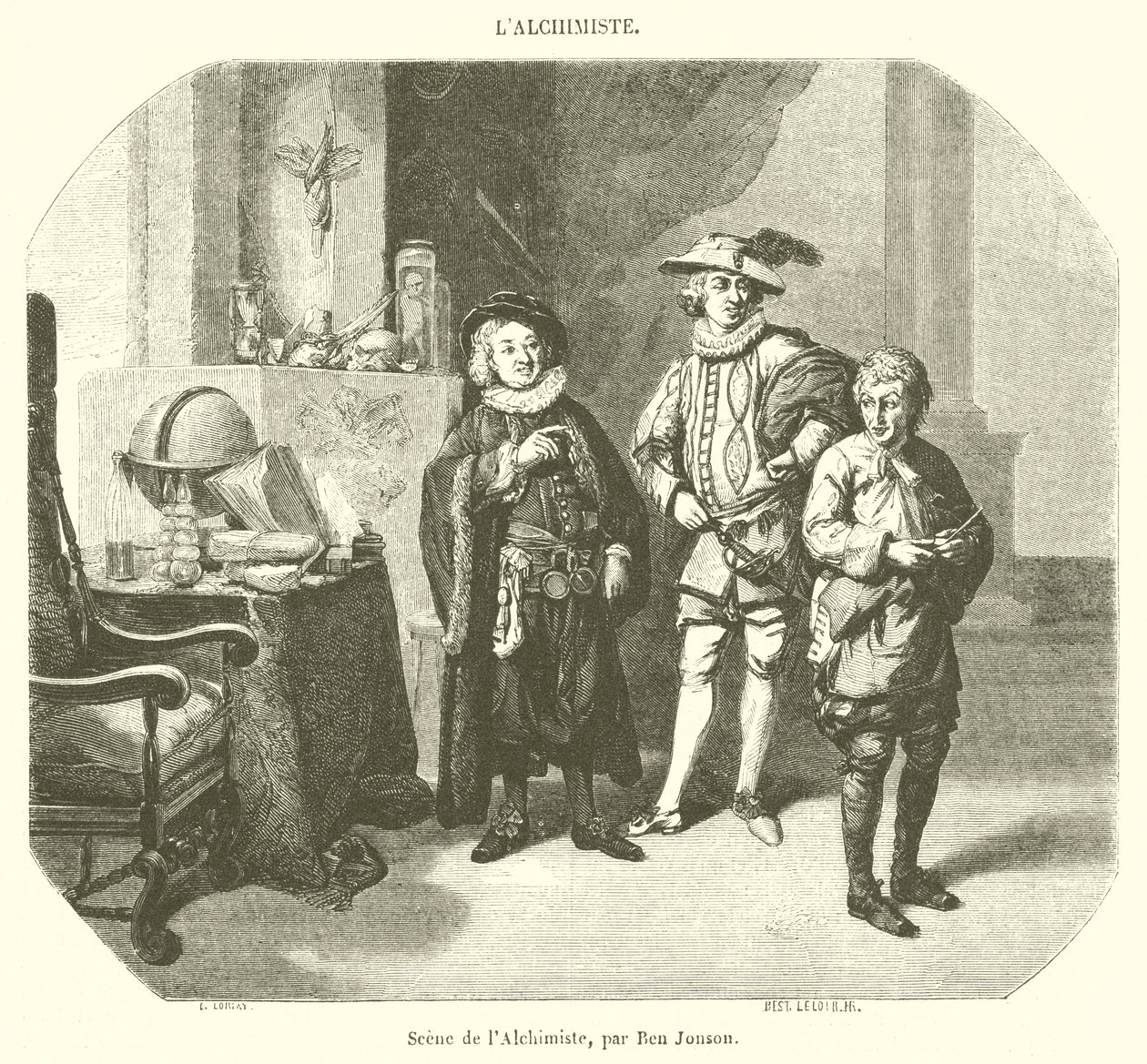 Scene of the Alchemist (engraving) by French School