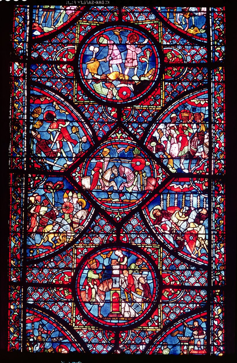 Scenes from the Life of Charlemagne (747-814) from the ambulatory, c.1215-25 by French School