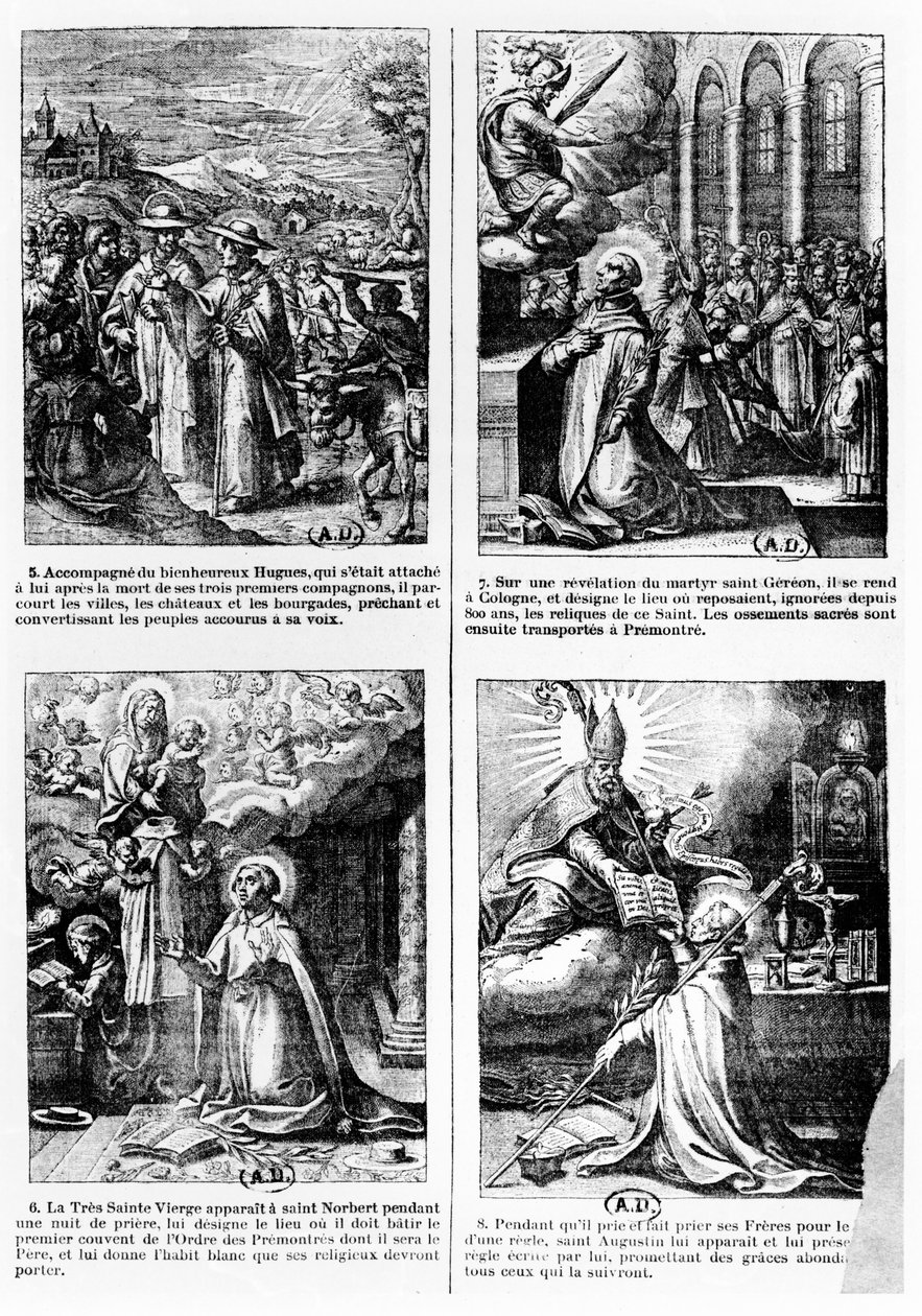 Scenes from the life of Saint Norbert, founder of the Premonstratensian order of canons regular by French School