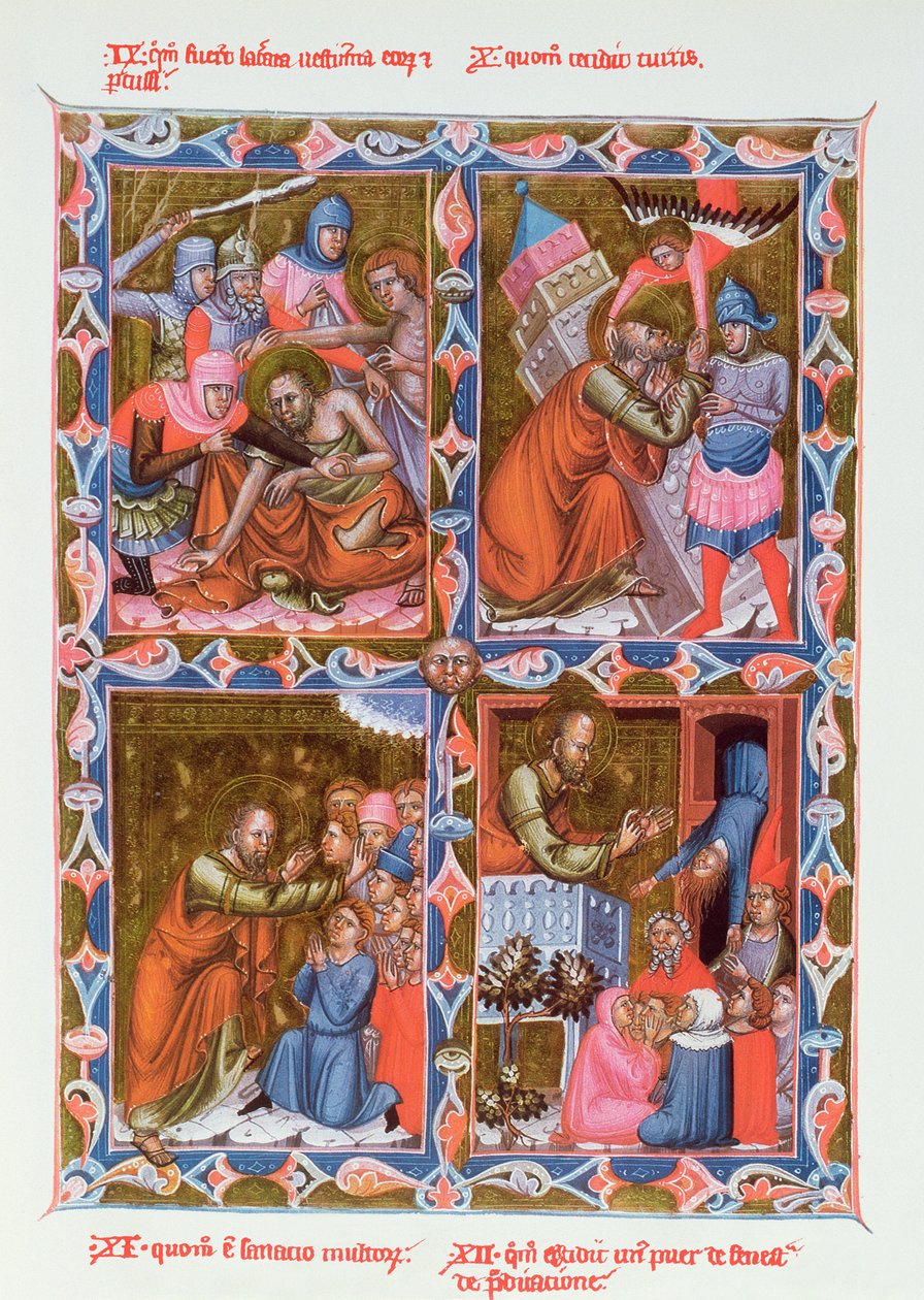 Scenes from the life of Saint Paul, facsimile of a 15th century manuscript of the Legendaire des Anjou-Hongrie, school of Bologna by French School