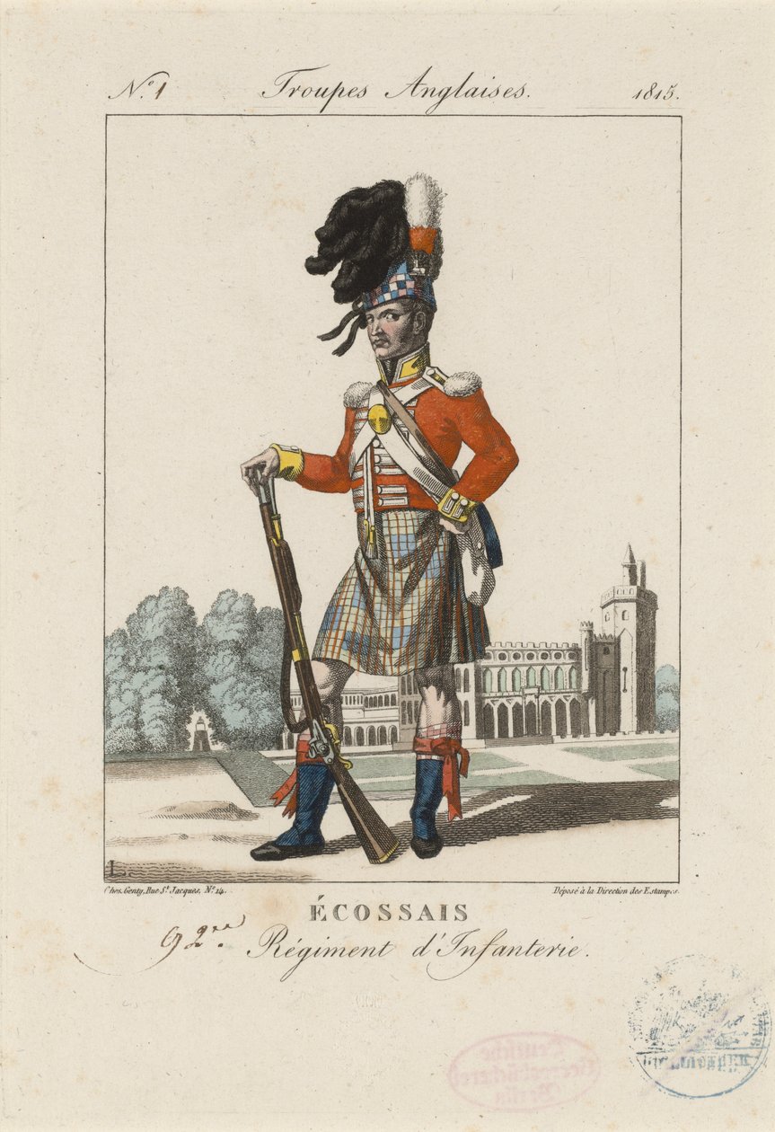 Scottish 92nd Infantry Regiment, c.1815 by French School