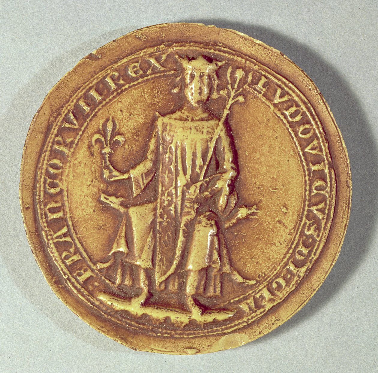 Seal of St. Louis Holding a Sceptre and the Fleur de Lys by French School