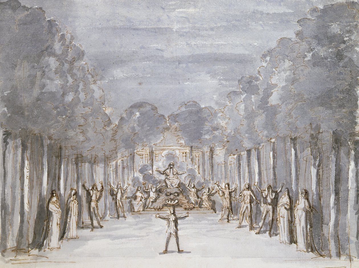 Set design for an Opera, from a collection entitled Les Menus Plaisirs du Roi by French School