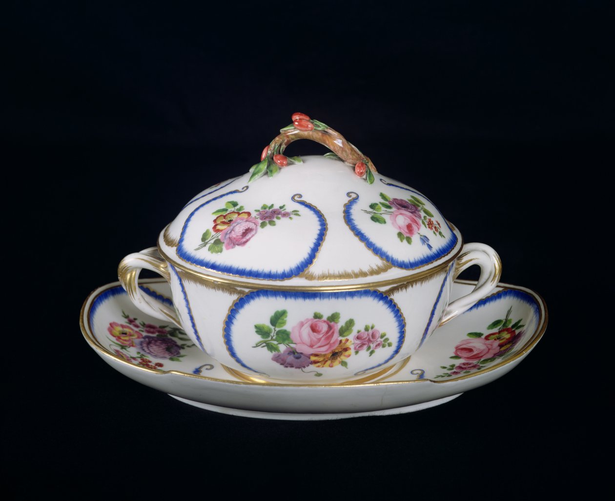 Sevres bowl and plate by French School