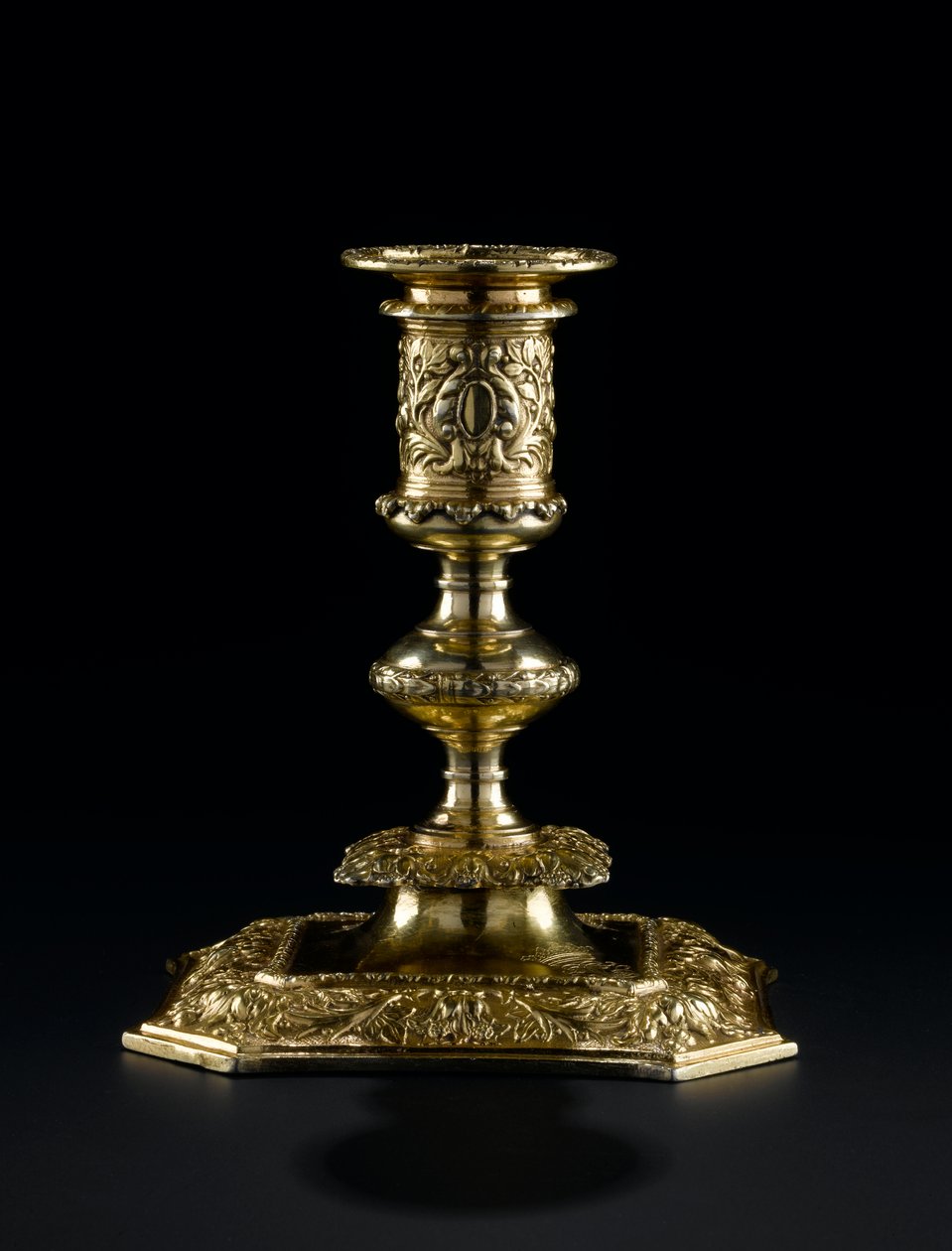 Silver-gilt candlestick with detachable nozzle, from the Lennoxlove toilet service, owned by Frances Teresa Stewart, Duchess of Richmond and Lennox: French, Paris, by Pierre Masse, 1661 - 1662 by French School