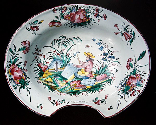 Sinceny Plate with a Stonemason Decoration, c.1780 by French School