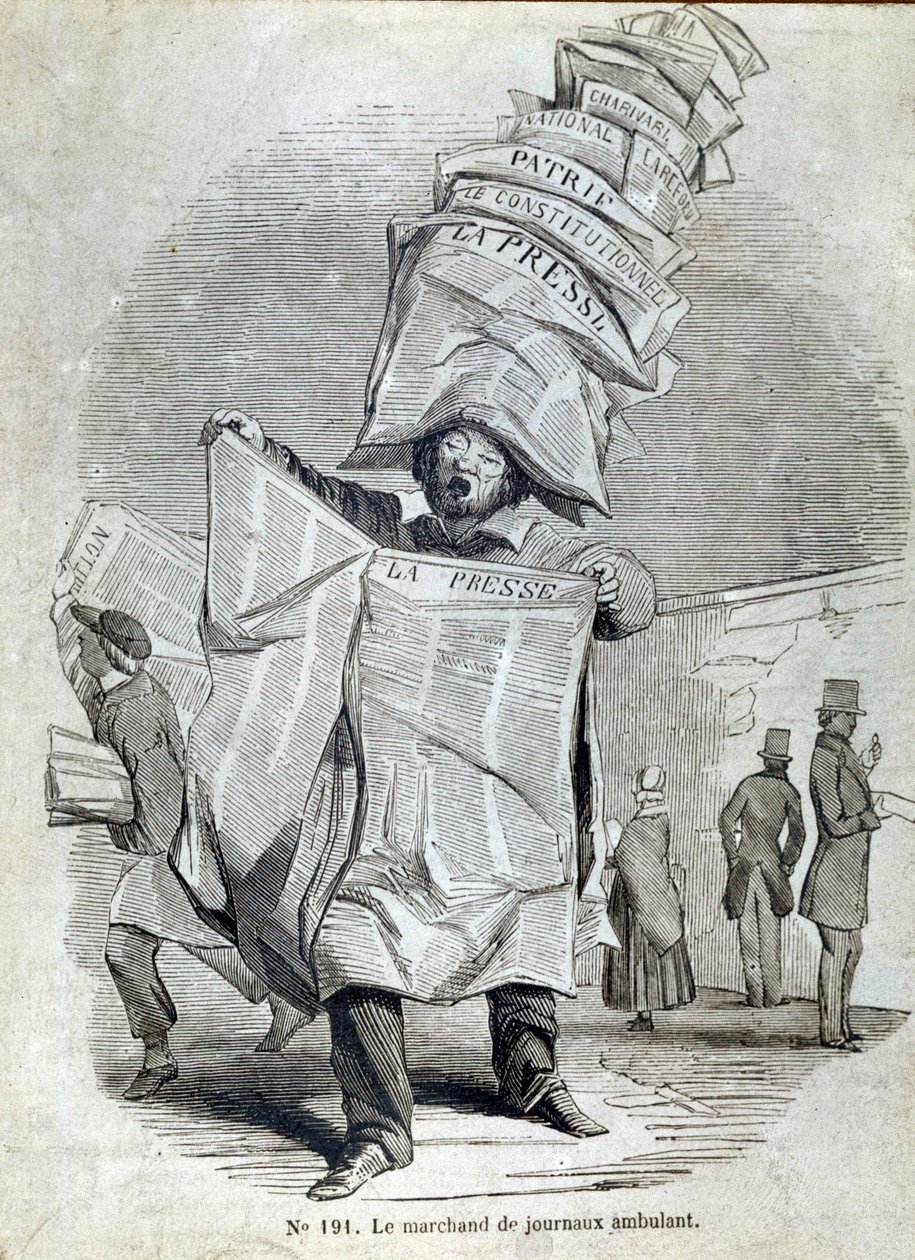 Small Parisian Trade: The Merchant or Crier of Traveling Newspapers by French School