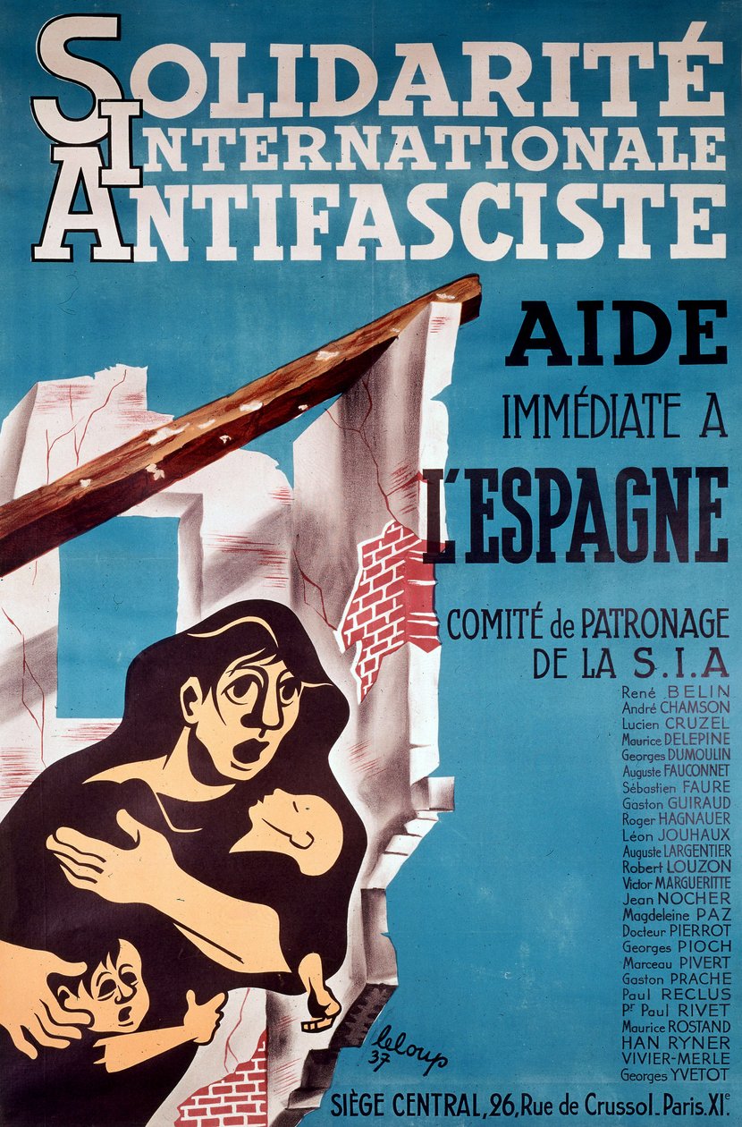 International Antifascist Solidarity, Antifascist Poster by French School