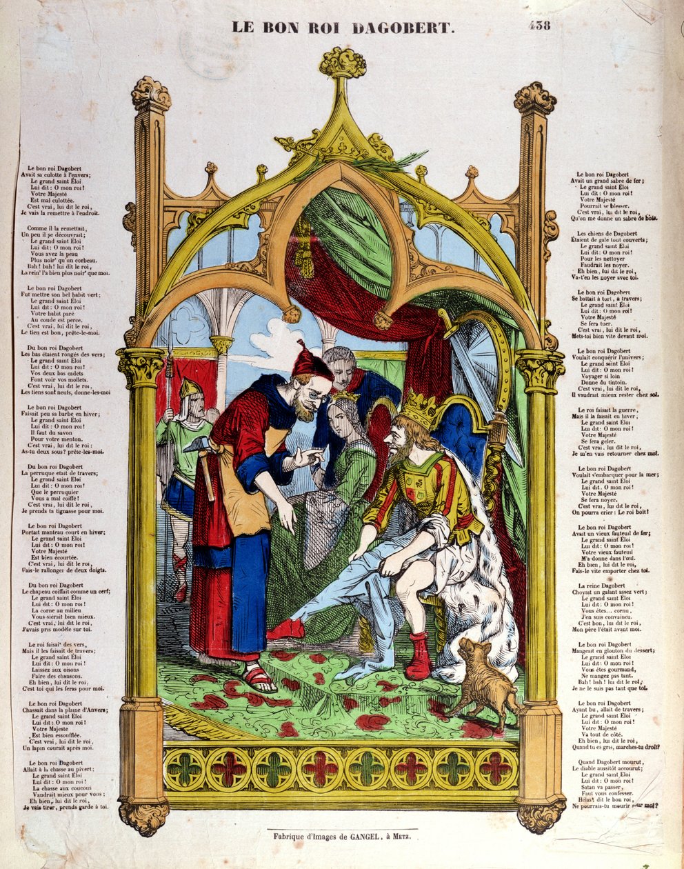 Song lyrics for Le Bon Roi Dagobert, mid 19th century by French School