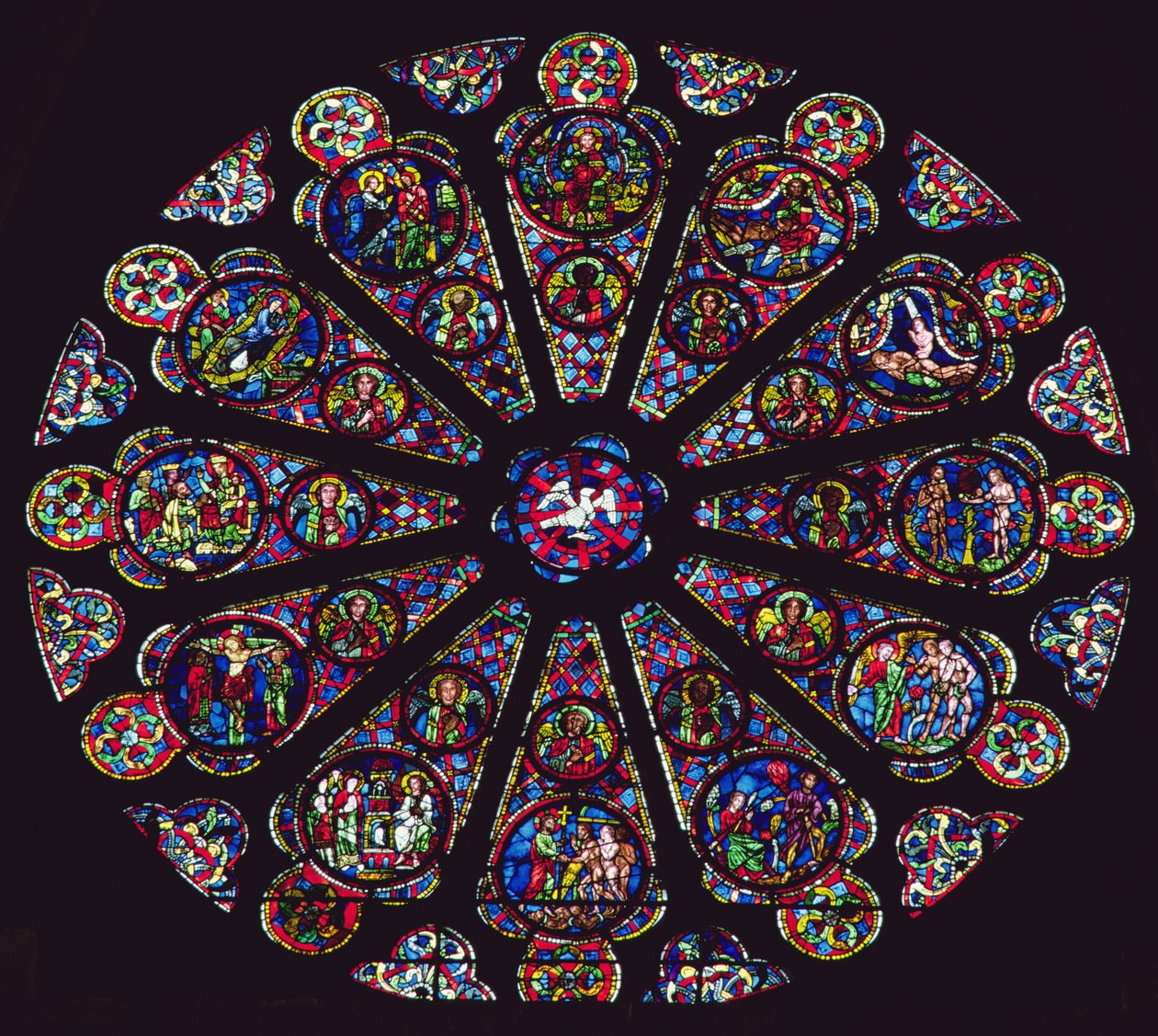 South Rose Window, 1235-40 by French School