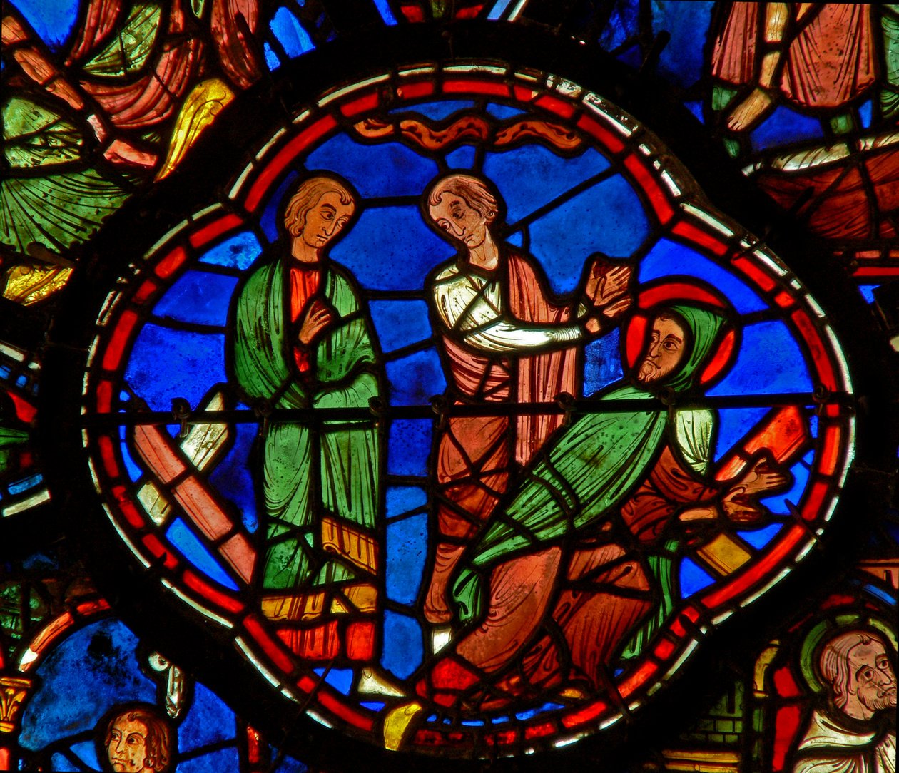 St Anthony on the ground by French School