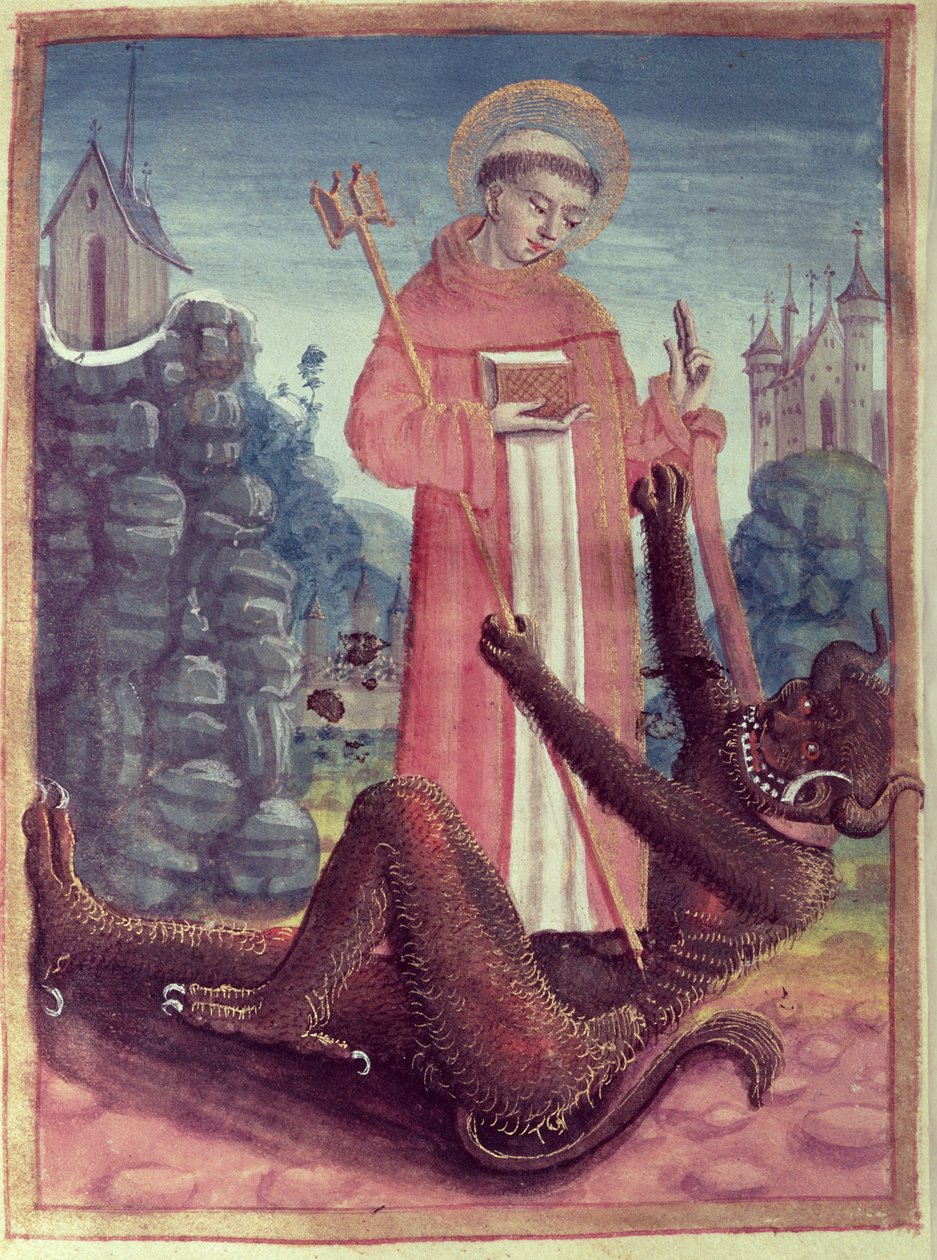 St. Bernard of Menthon Overcoming a Demon, from a Book of Hours by French School