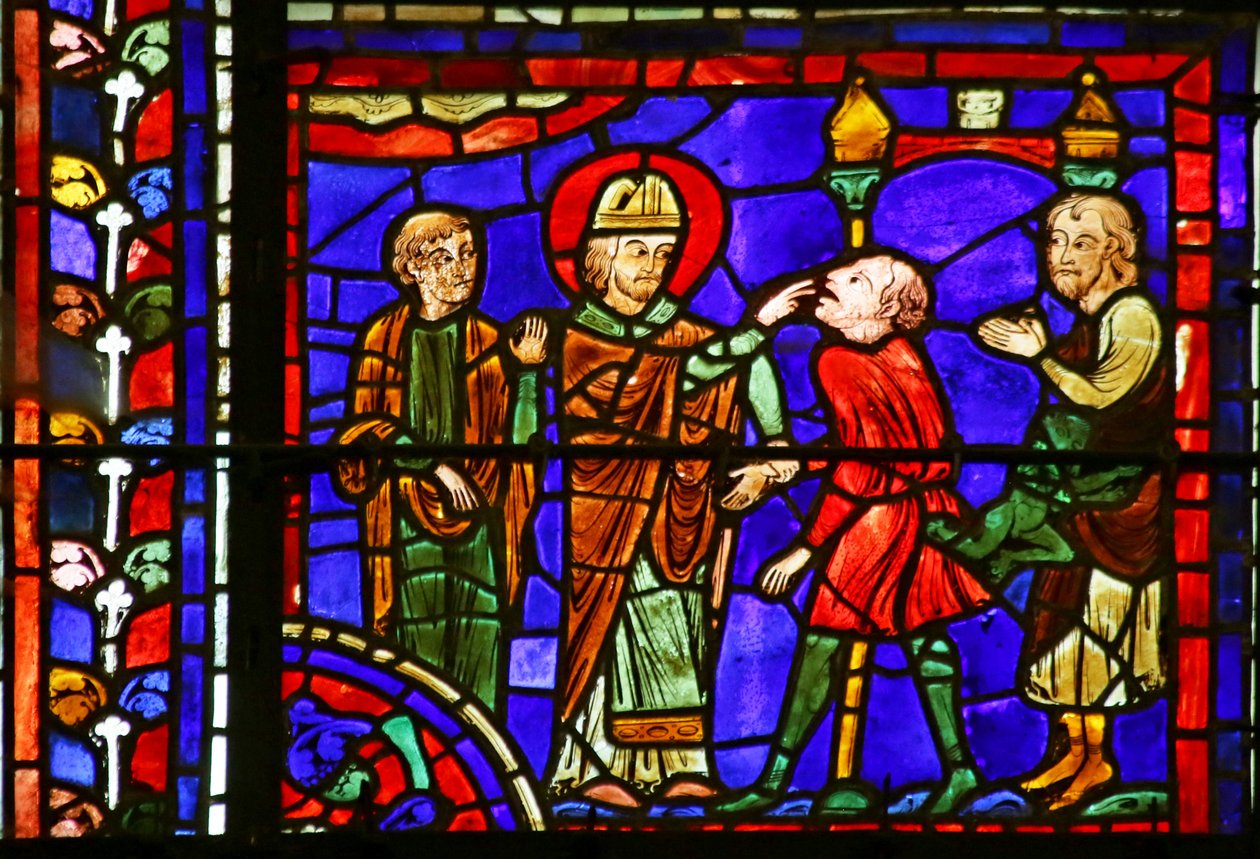 St. Martin Healing a Possessed Soul, Scene from the Life of St. Martin, Chartres Cathedral by French School