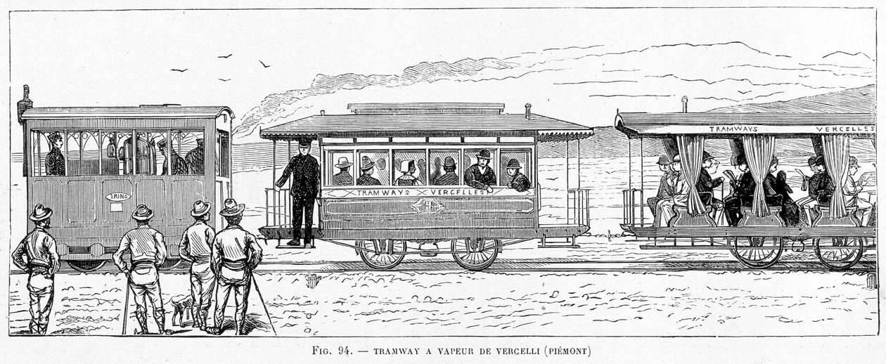 Steam tram of Vercelli (Piedmont) - in 