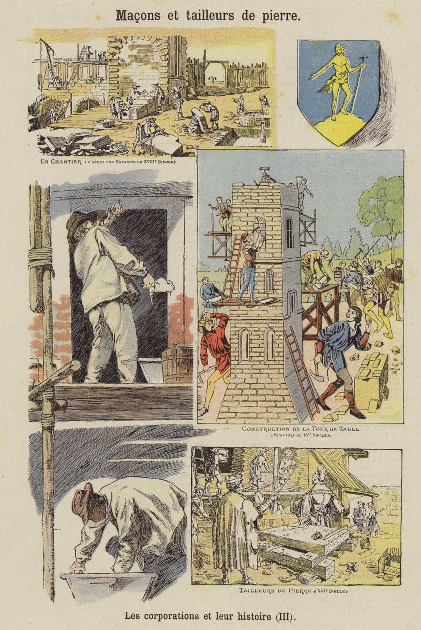 Stonemasons and Bricklayers by French School