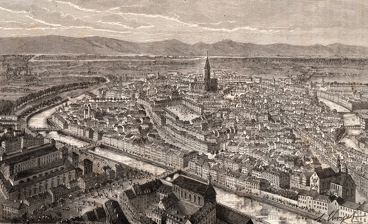 Strasbourg - Bas-Rhin, in Alsace - Engraving in 