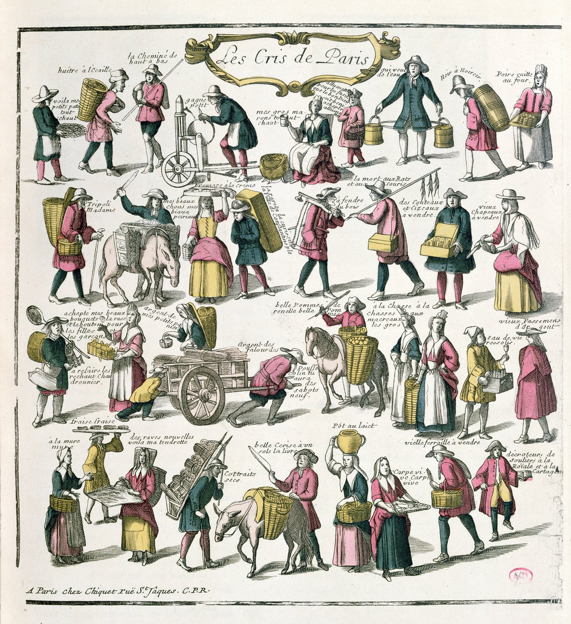 Street Vendors in Paris, late 17th century by French School
