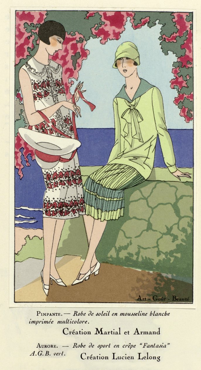 Sundress and Sports Dress, from Art-Gout-Beaute, published 1924 by French School