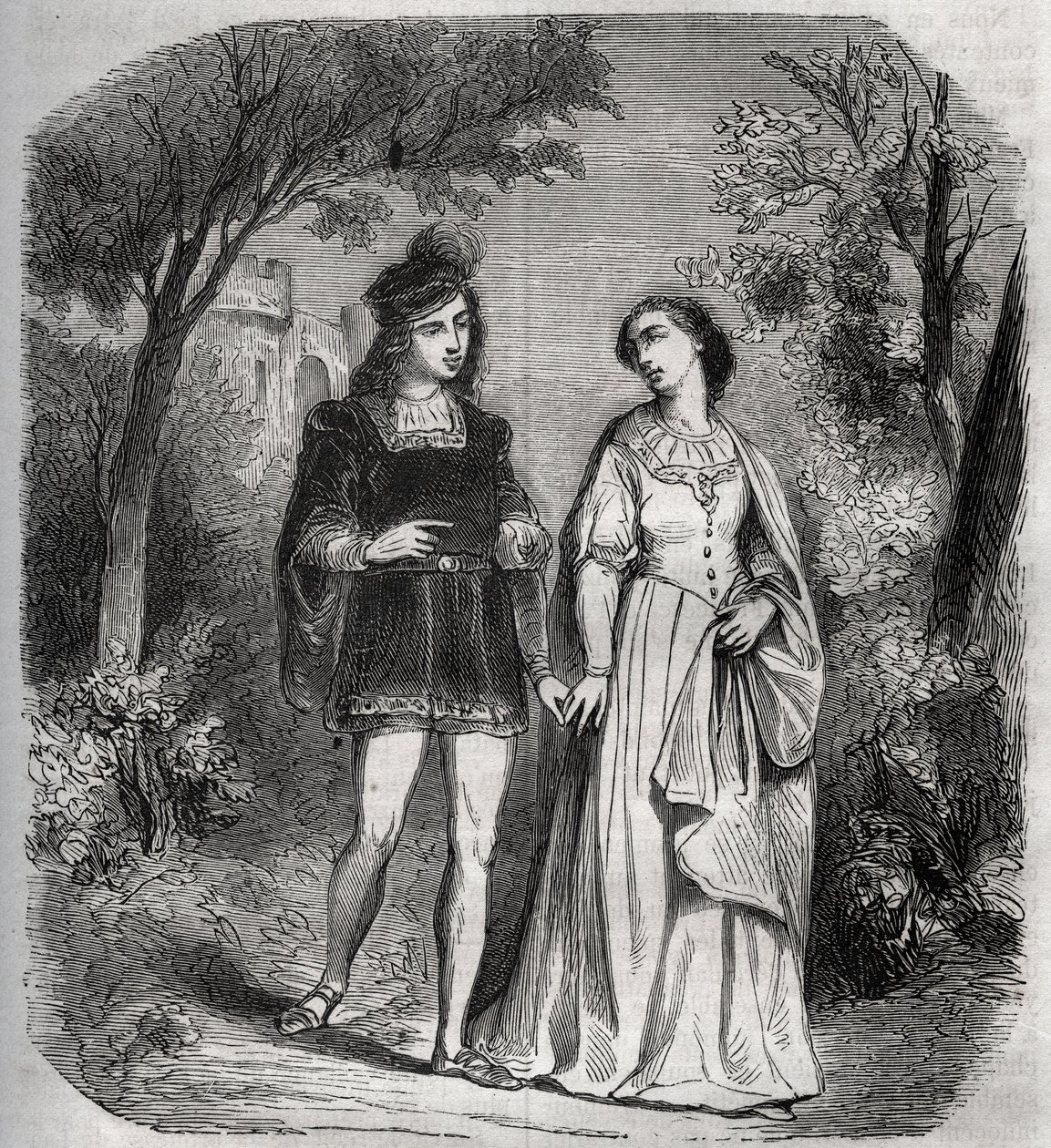 Sometimes they walked together in the park: Francesca de Rimini by French School