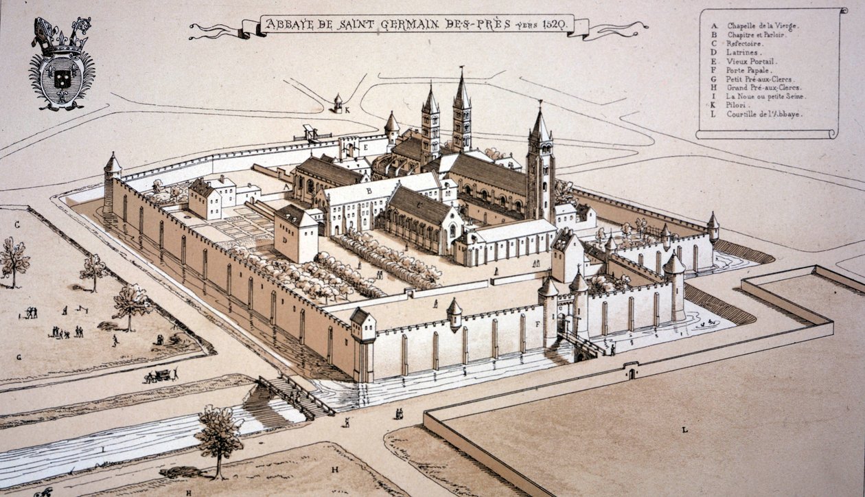 The Abbey of Saint-Germain-des-Prés in c.1520 by French School