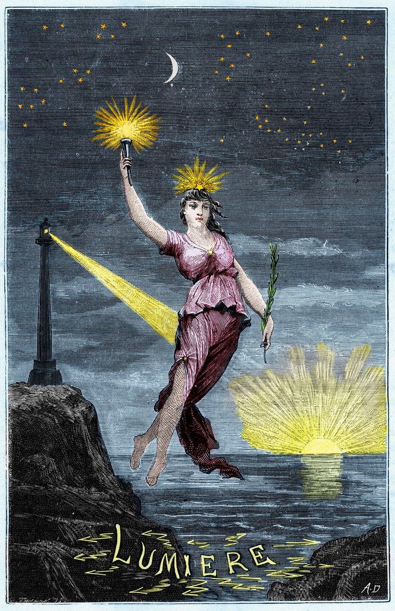 The Allegory of Light - Allegorie de la Lumiere - Engraving in 