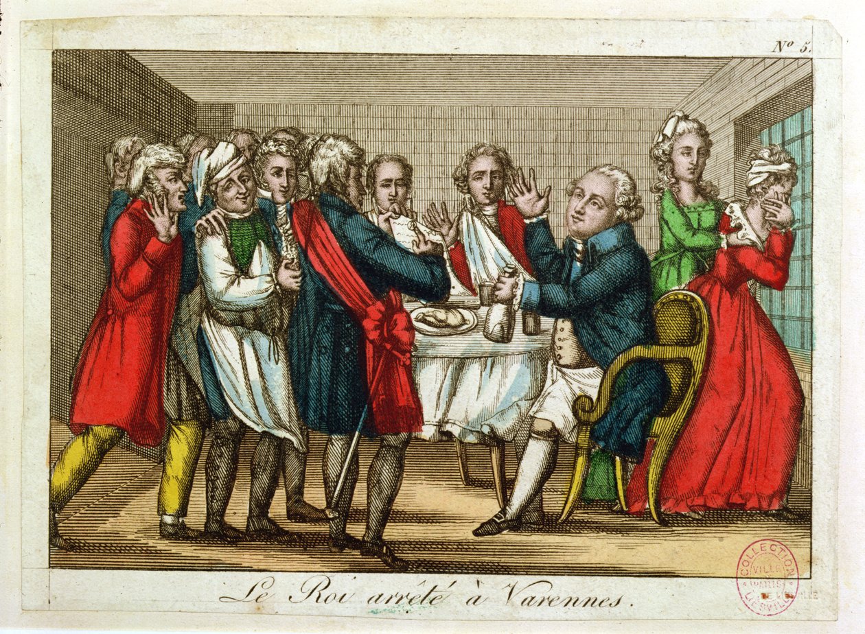 The Arrest of Louis XVI at Varennes, 22nd June 1791 by French School