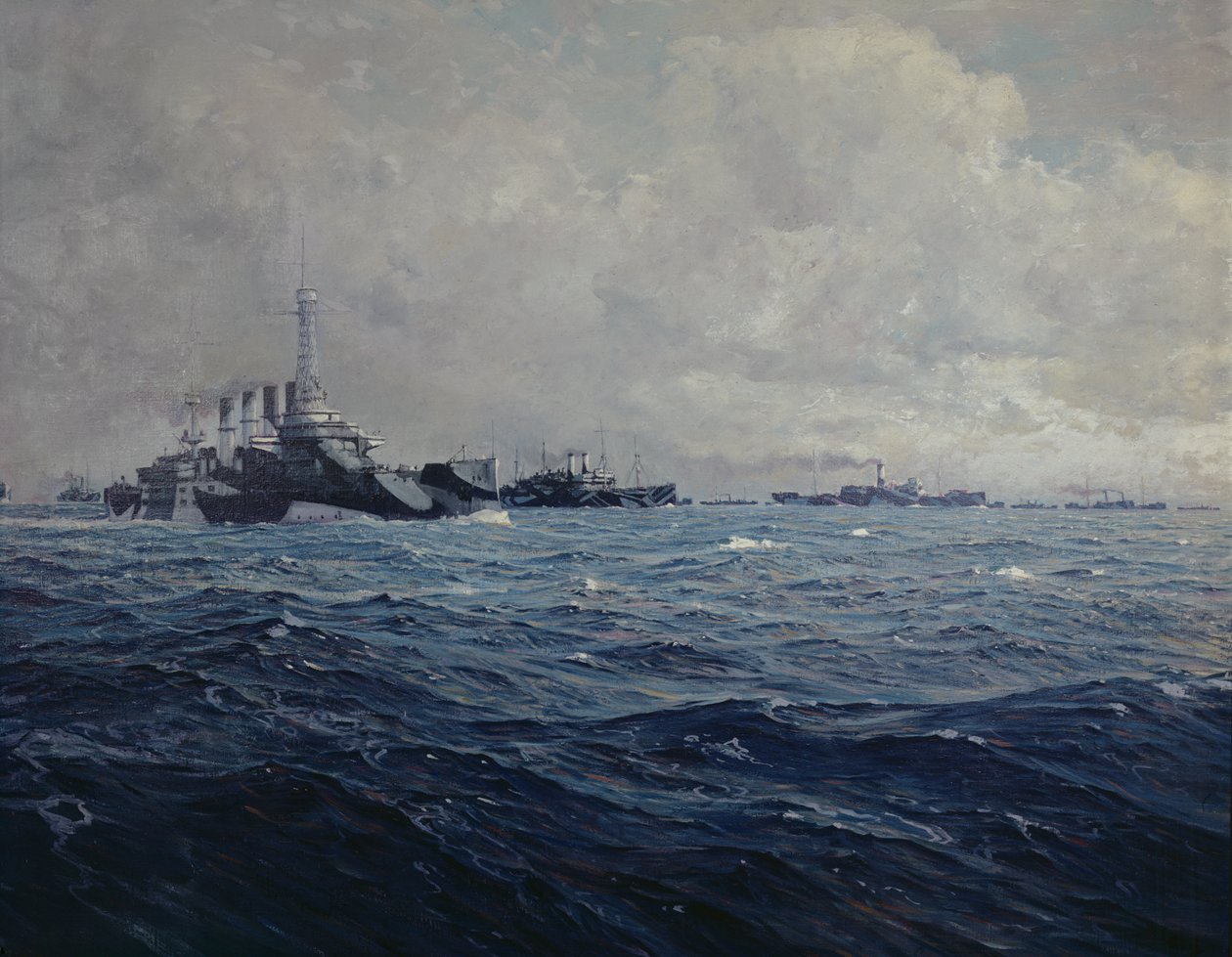 The Arrival of the American Fleet in France by French School