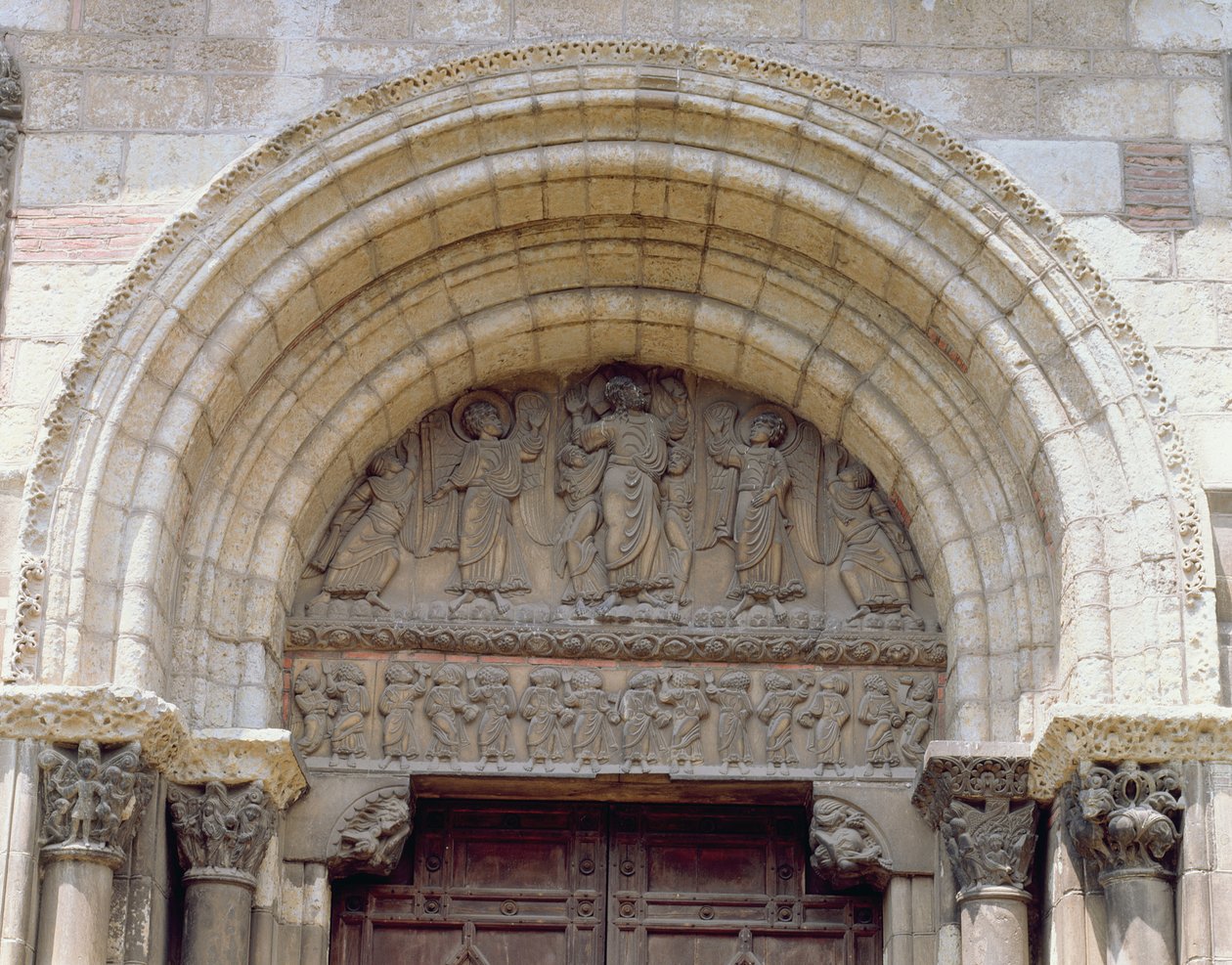 The Ascension, tympanum from the Porte Miegeville, c.1120 by French School