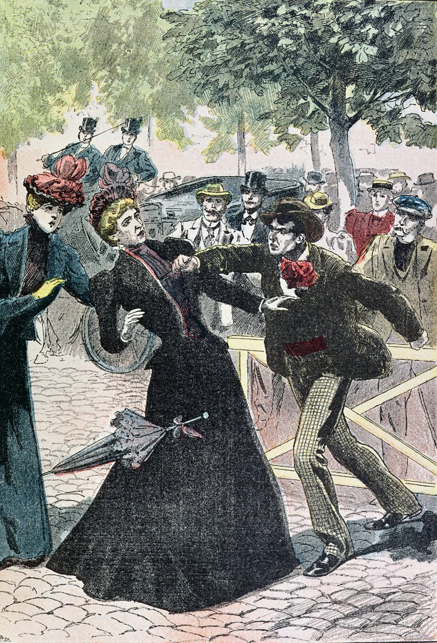 The Assassination of Elizabeth Empress of Austria by Luccheni, 10th September 1898, illustration from Le Pelerin, 1898 by French School