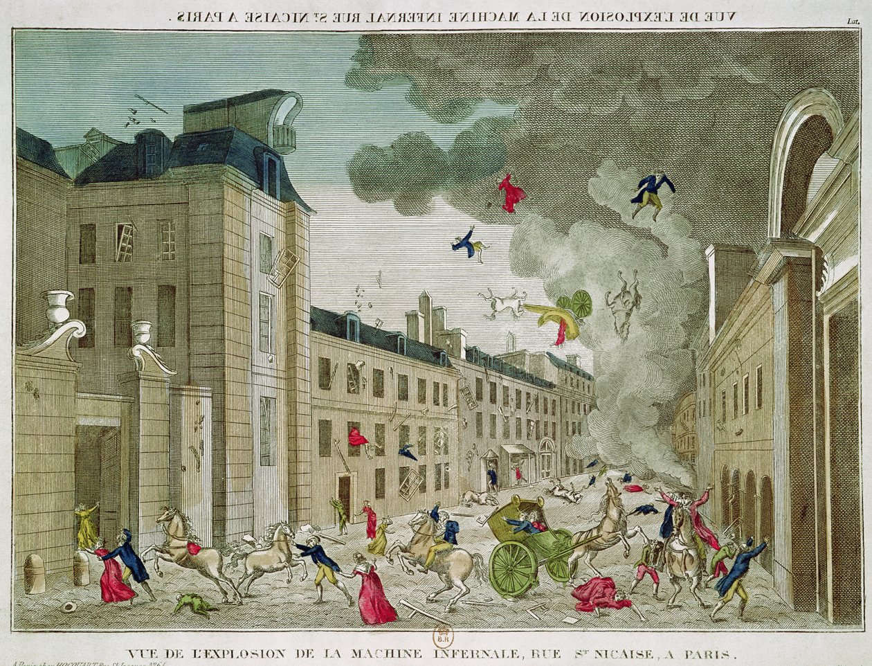The Attempted Assassination of Napoleon Bonaparte on the Rue Saint-Nicaise, Paris, 24th December 1800 by French School