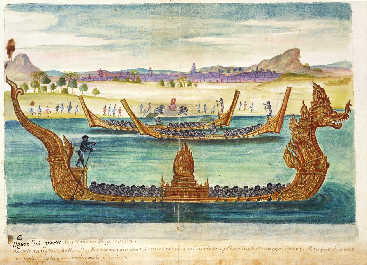 The Boats of the King of Siam, from an account of the Jesuits in Siam, 1688 by French School