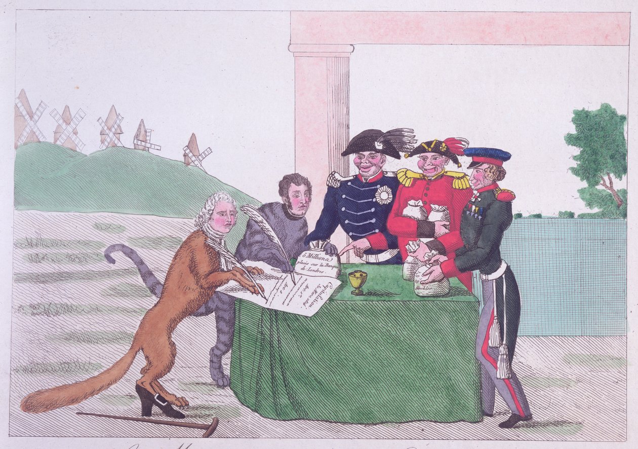 The Capitulation, caricature of Charles Maurice de Talleyrand-Perigord by French School