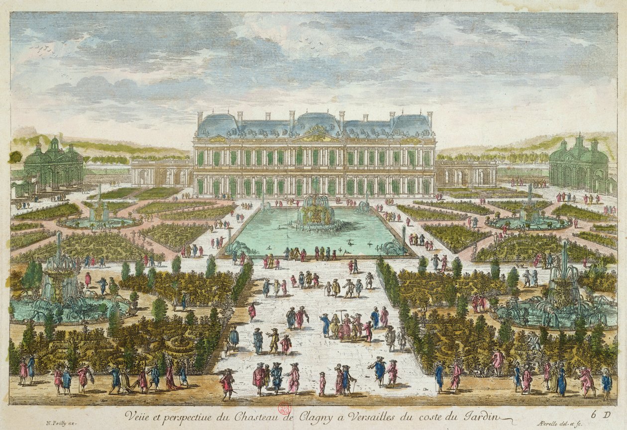 The Chateau and Jardin de Clagny at Versailles by French School