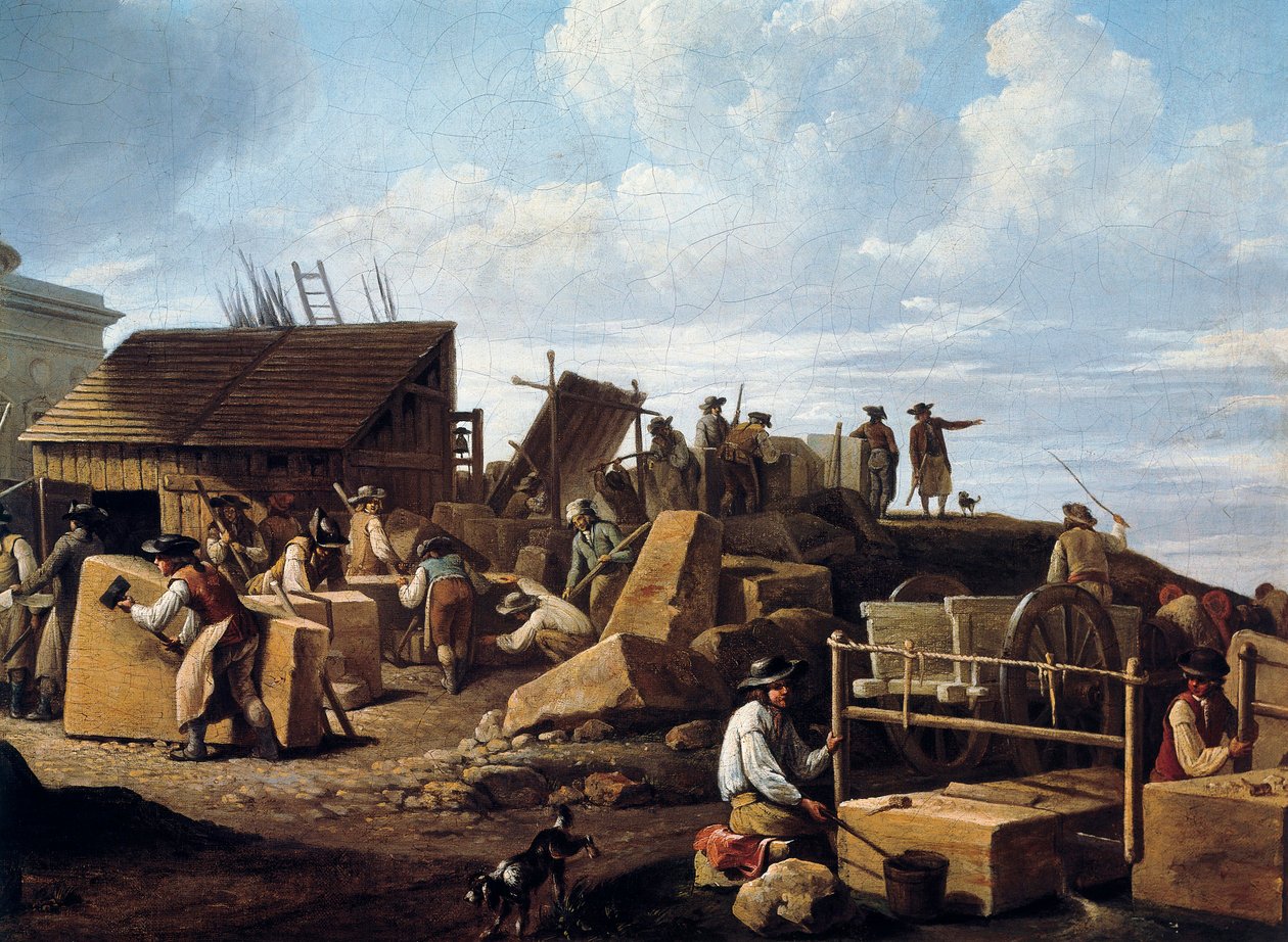The Construction of the Hotel de Salm, Paris (detail) by French School