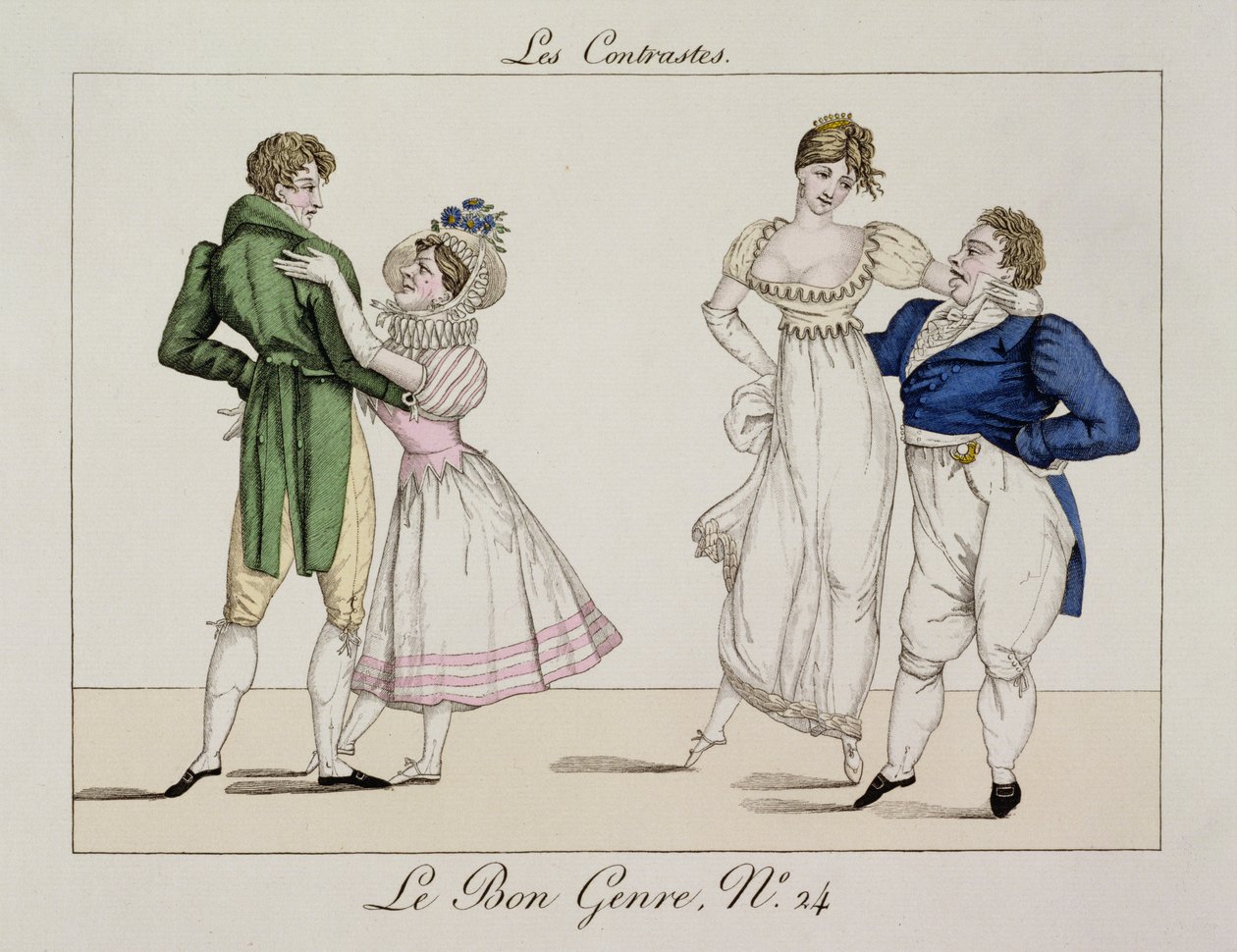 The Contrasts, plate 24 from Le Bon Genre, 1811 by French School