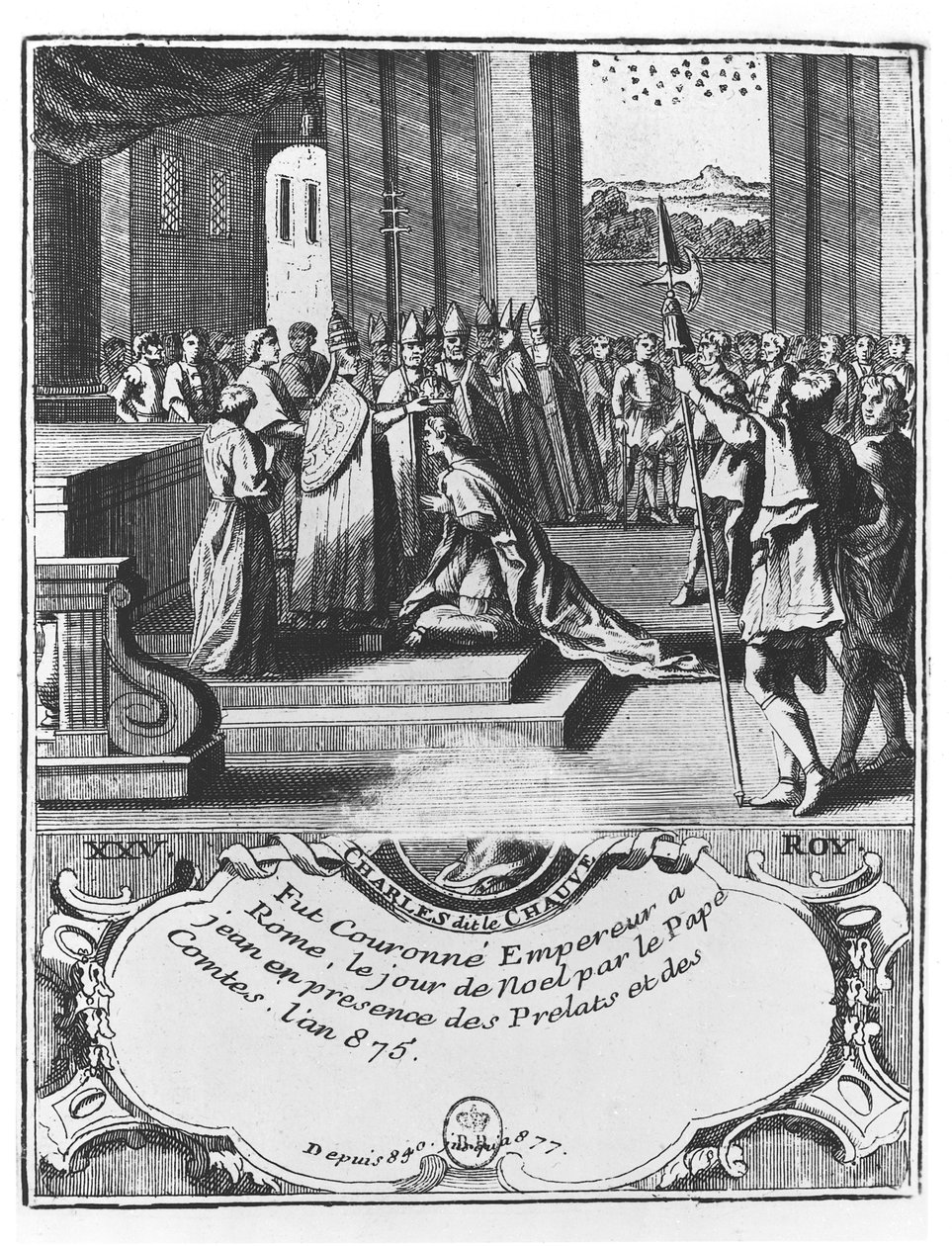 The Coronation of Charles the Bald in 875 by French School
