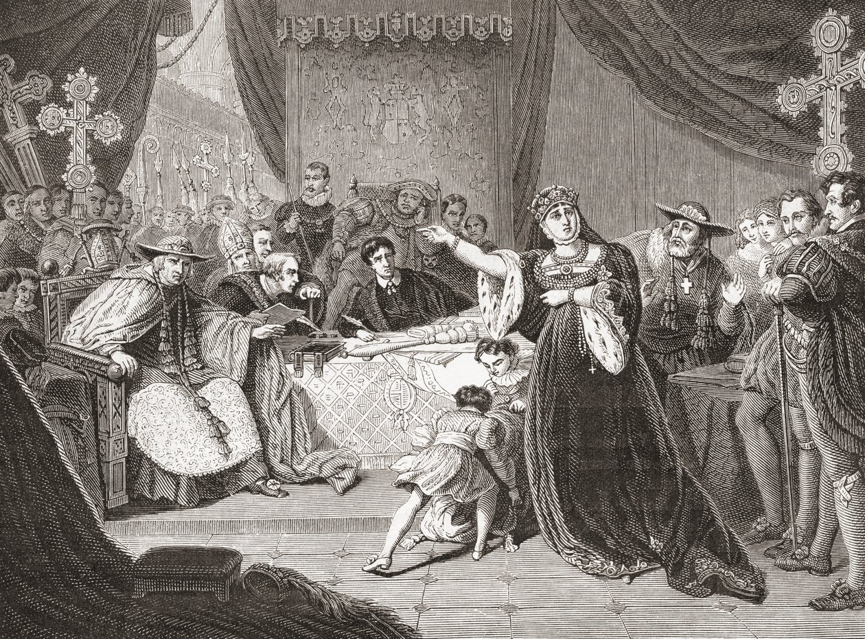 The Court for the Trial of Queen Katharine (detail) by French School