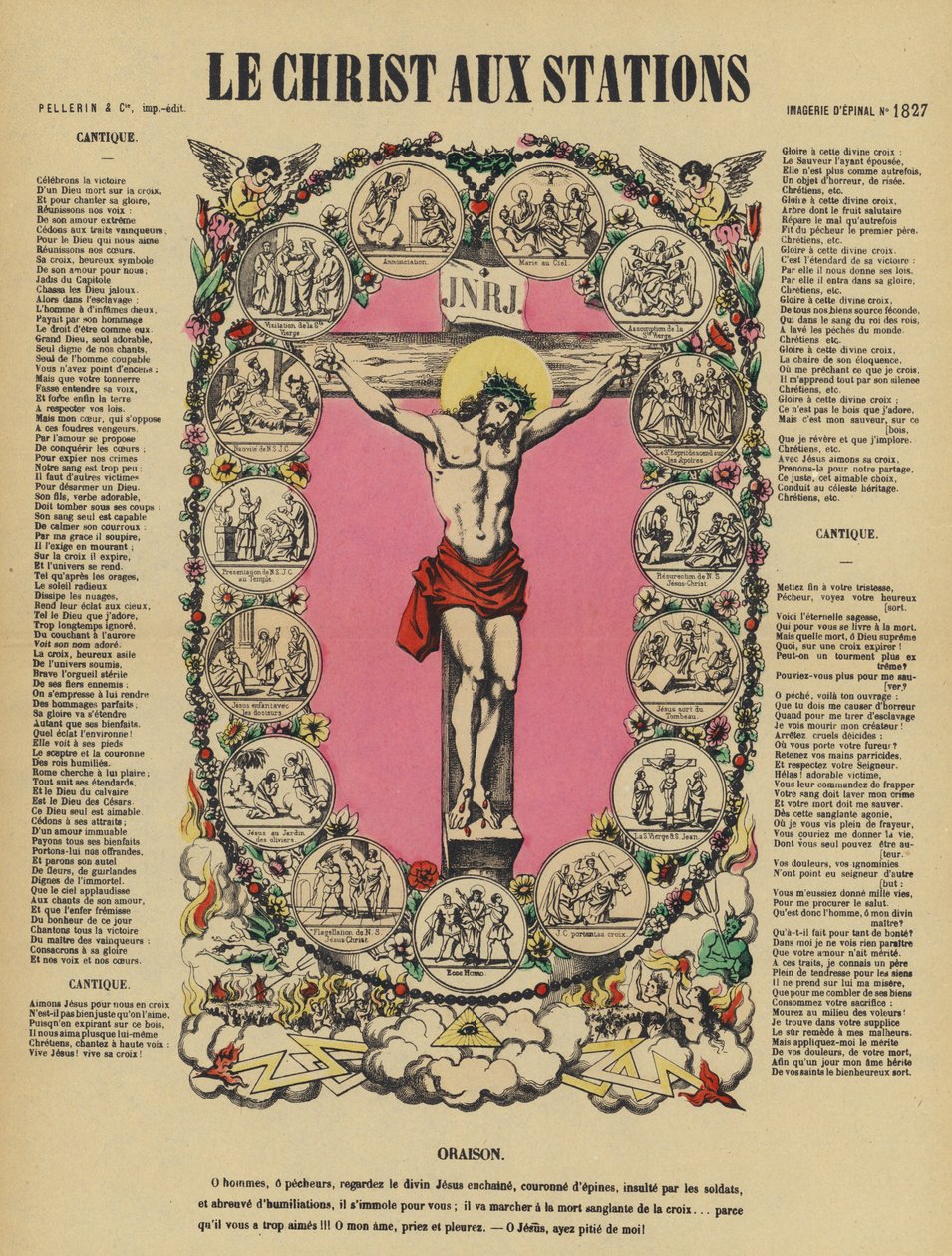 The Crucifixion of Jesus and the Stations of the Cross by French School
