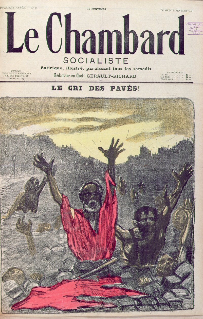 The Cry of the Poor, cover of Le Chambard Socialiste magazine, 3rd February 1894 by French School