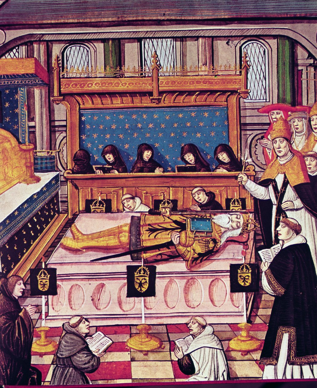 The Death of Charlemagne in 814 by French School