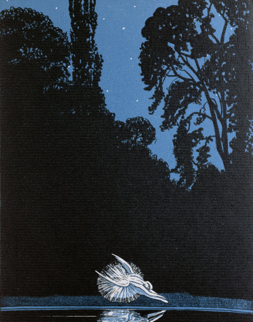 The Death of the Swan, illustration for La Gazette du Bon Ton inspired by Tchaikovsky