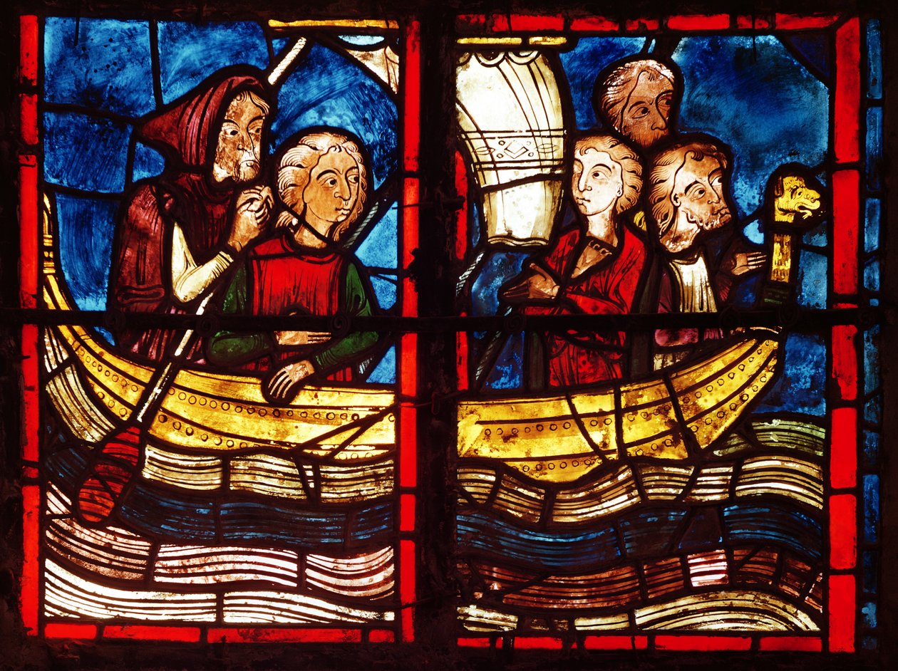 The Departure for Jerusalem, from the story of St. Mary of Egypt in the Chapelle de la Sainte-Croix by French School