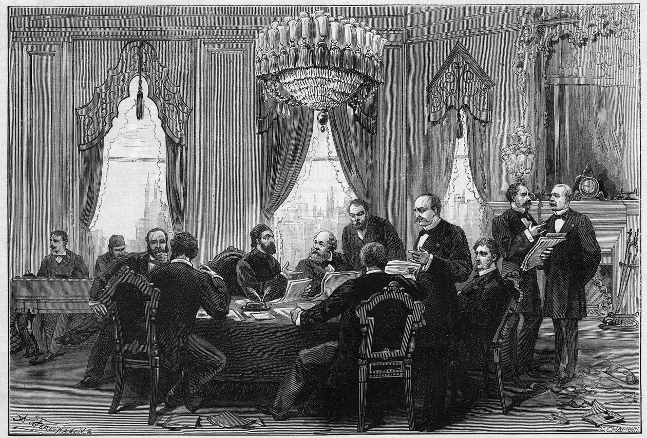 The Eastern War (1875-1878) also called the Russo-Turkish War: diplomats met at the Plenary Conference of Constantinople at the Admiraute